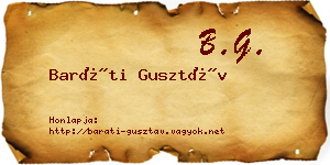 Baráti Gusztáv névjegykártya